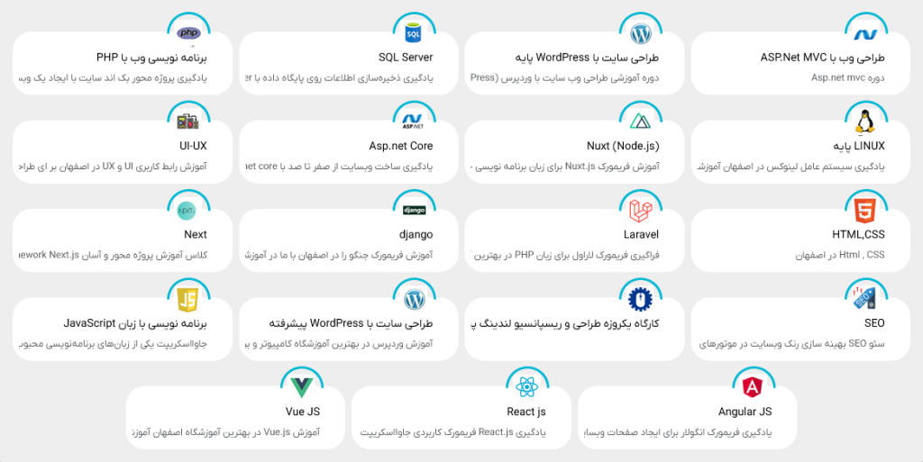 دوره های برنامه نویسی مهرگان اصفهان